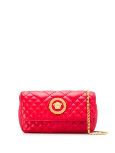 Shop Versace Medusa Head Quilted Bag In D6tot Rosso Oro