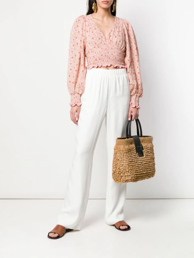 Shop Tod's Fringed Straw Tote - Neutrals