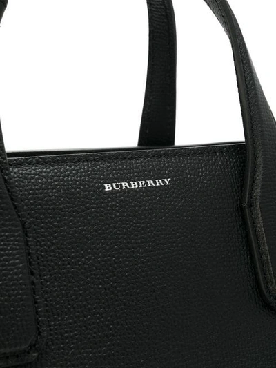 Shop Burberry The Medium Banner In Leather And Vintage Check In Black