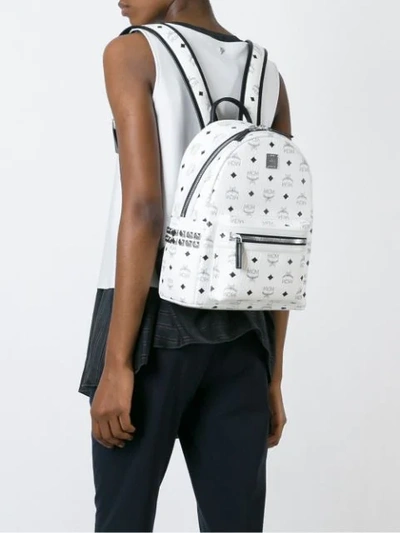 Shop Mcm 'stark' Backpack In White