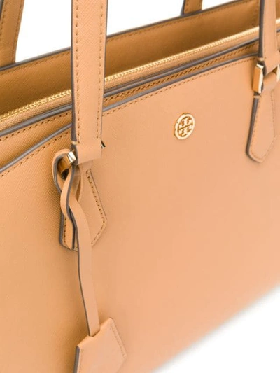 Shop Tory Burch Robinson Triple-compartment Tote In Brown