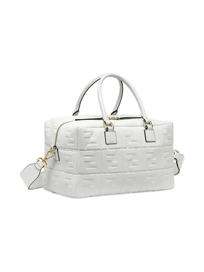 Shop Fendi Boston Small Tote Bag In White