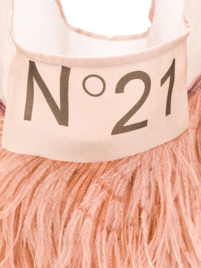 Nº21 经典羽毛缝饰购物袋 - 大地色