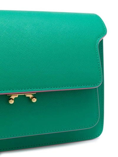 Shop Marni Trunk Medium Shoulder Bag In Green