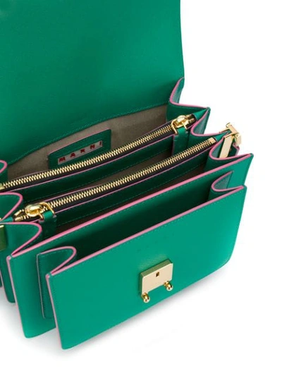 Shop Marni Trunk Medium Shoulder Bag In Green