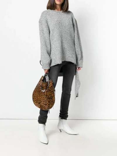 Shop Alexander Wang Leopard Print Shoulder Bag In Brown
