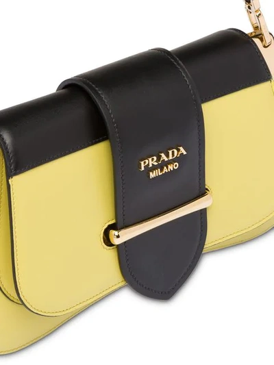 Shop Prada Sidonie Leather Shoulder Bag In F0yqi Cedro+nero