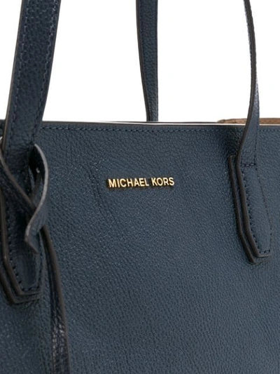 Shop Michael Kors Logo Large Tote Bag In Blue