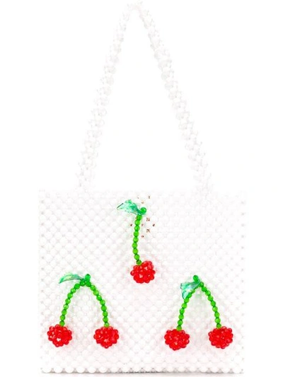 Shop Susan Alexandra Cherry Beaded Bag In White