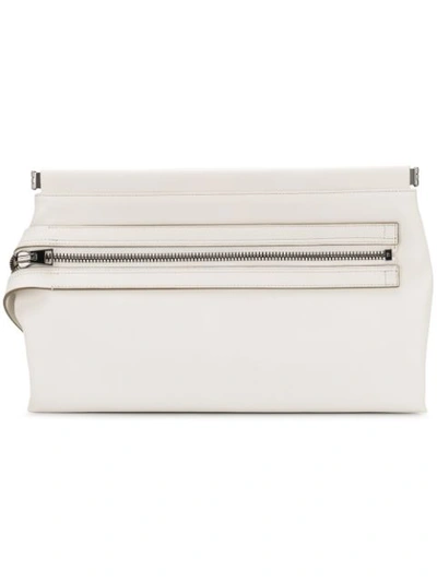 Shop Tom Ford Zip Front Clutch Bag - White
