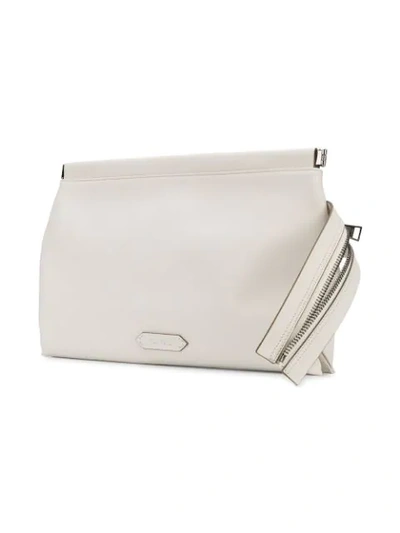 Shop Tom Ford Zip Front Clutch Bag - White