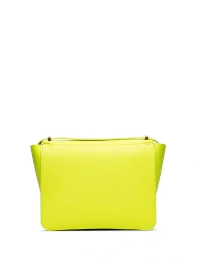 Shop Wandler Neon Yellow Luna Leather Shoulder Bag