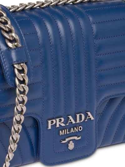 Shop Prada Diagramme Shoulder Bag In Blue