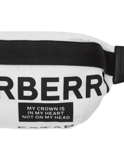 Shop Burberry Logo Print Belt Bag In White