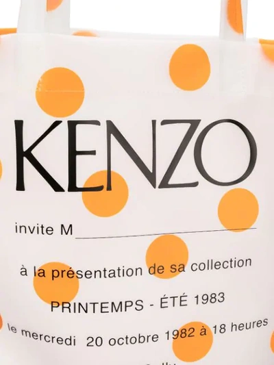 Shop Kenzo Invitation Polka Dot Tote In White