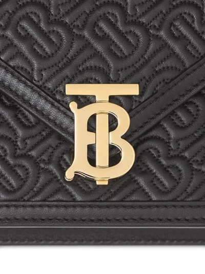 BURBERRY TB LOGO绗缝小号信封式手拿包 - 黑色