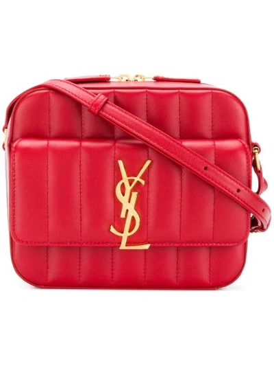 Shop Saint Laurent Vicky Camera Bag In Red