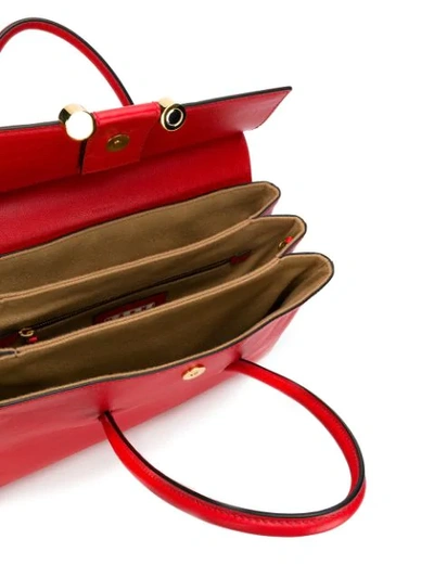 Shop Marni Caddy Tote Handbag In Red