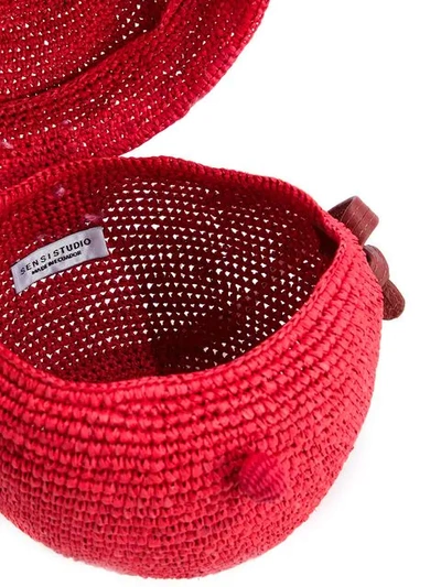 Shop Sensi Studio Apple Woven Bag In Red