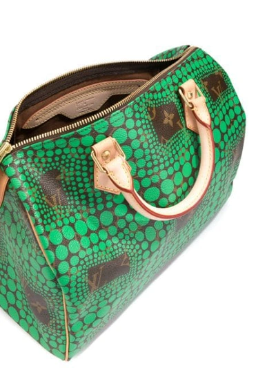 Louis Vuitton Limited Edition Green Yayoi Kusama Monogram Town Speedy 30  Bag - Yoogi's Closet