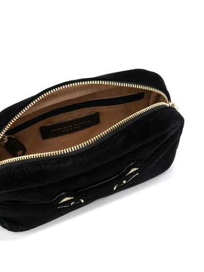 Shop Charlotte Olympia Embroidered Kitty Belt Bag In Black