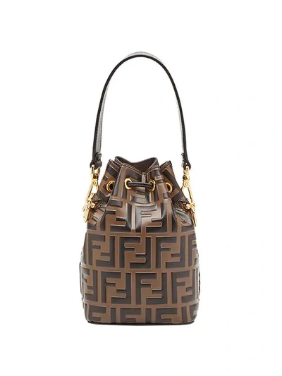 Shop Fendi Mon Tresor Mini Bag In Brown