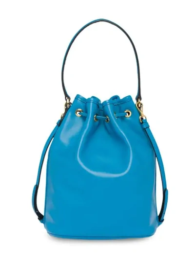 Shop Prada Leather Bucket Bag In F072p Voyage Blue