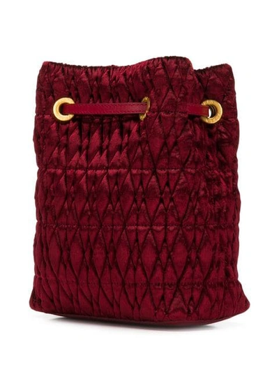Shop Furla Stasy Cometa Small Velvet Bag In Red