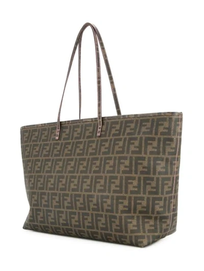Pre-owned Fendi Zucca Pattern Tote Bag In Brown