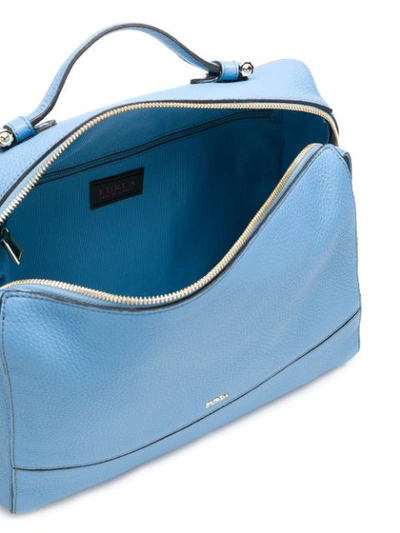 Shop Furla Top Zipped Tote Bag - Blue