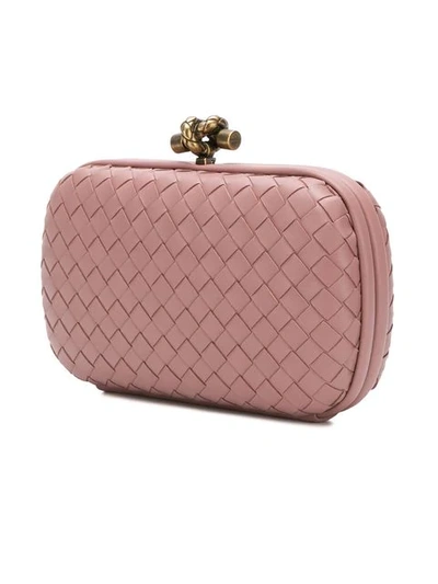 Shop Bottega Veneta Knot Clutch Bag In Pink