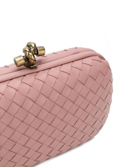 Shop Bottega Veneta Knot Clutch Bag In Pink