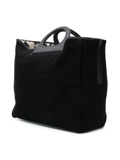 Shop Max Mara Reversible Shopper Bag In Black