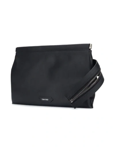 Shop Tom Ford Zip Front Clutch Bag In Black
