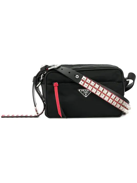 prada studded shoulder bag