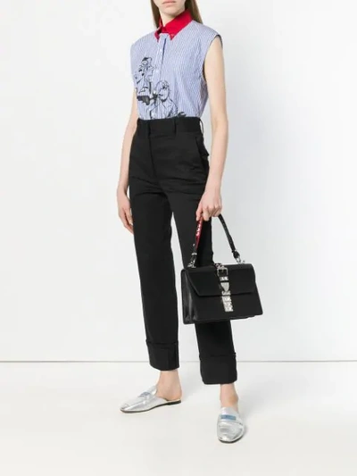 Shop Prada Studded Elektra Tote Bag In Black