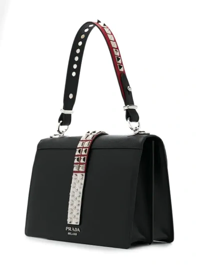 Shop Prada Studded Elektra Tote Bag In Black