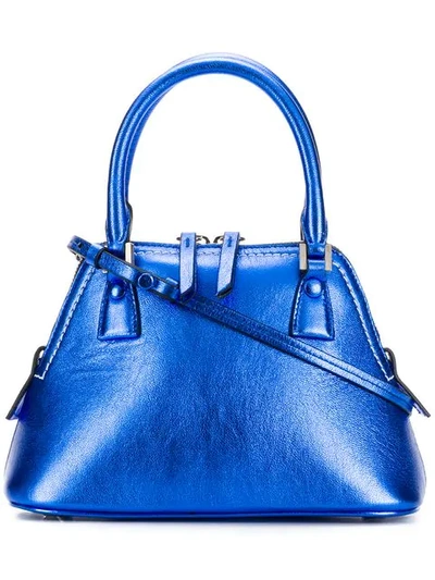 Shop Maison Margiela 5ac Metallic Mini Bag In Blue