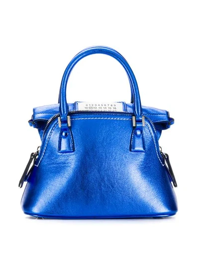 Shop Maison Margiela 5ac Metallic Mini Bag In Blue