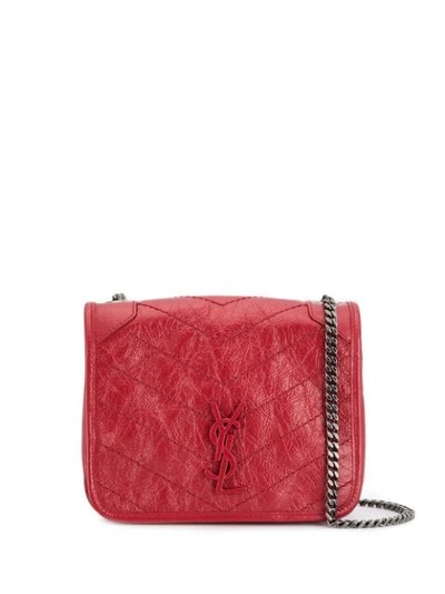 Shop Saint Laurent Vicky Chain Bag In Red