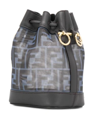 Shop Fendi Mini Mon Tresor Bucket Bag In Blue ,black