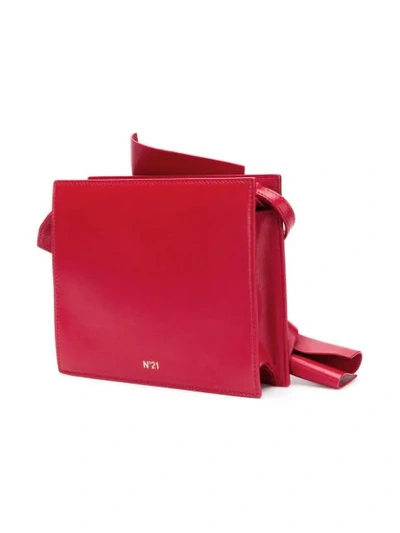 Shop N°21 Shoulder Bow Bag In Red