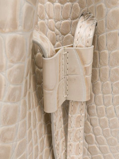 Shop Nanushka Minee Croc-effect Belt Bag In White