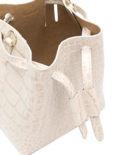 Shop Nanushka Minee Croc-effect Belt Bag In White