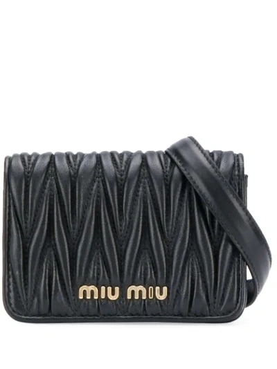 Shop Miu Miu Mini Matelassé Belt Bag - Black