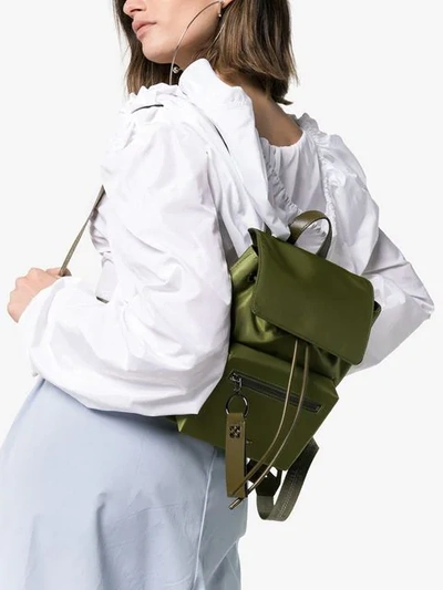 OFF-WHITE GREEN MILITARY FRONT ZIP MINI BACKPACK - 绿色