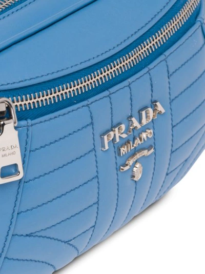 Shop Prada Diagramme Leather Belt Bag In Blue