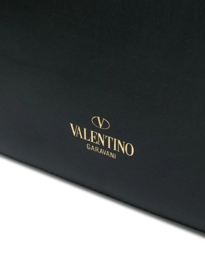 Shop Valentino Garavani Gathered Floral Print Satchel Bag In Black
