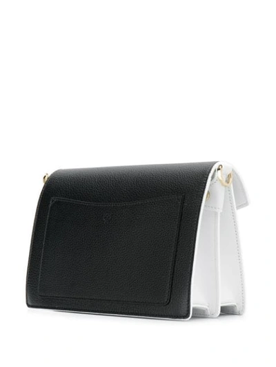 Shop Mcm Colour Block Shoulder Bag In Black