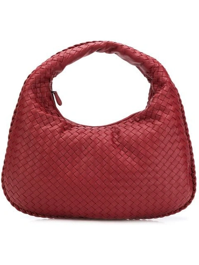 Shop Bottega Veneta Medium Veneta Hobo Bag In Red